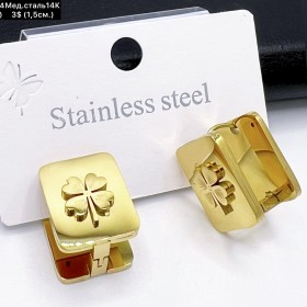 Сережки мед.сталь14К 10629 (1,5см.)